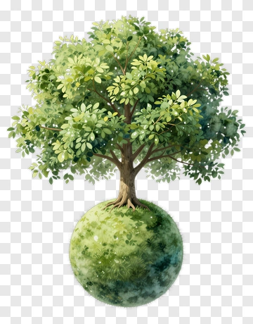 Colorful Tree On Grass Ball PNG