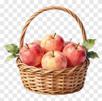 Basket Of Red Apples PNG