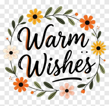 Warm Wishes Floral Wreath PNG