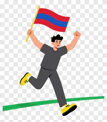 Man Running With Flag PNG
