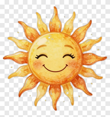 Smiling Cartoon Sun PNG