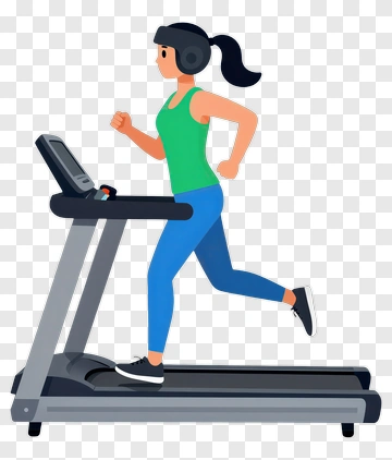 Woman Running On A Treadmill PNG