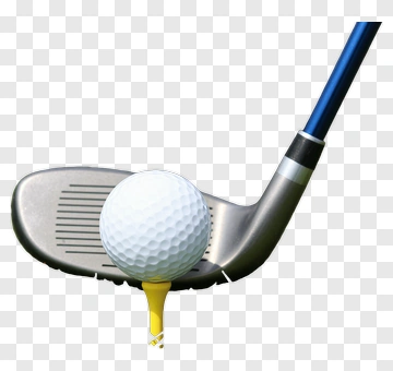 Golf Club Hitting A Golf Ball On A Tee PNG
