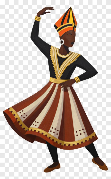 Dancer In Traditional African Attire PNG