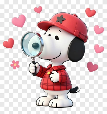 Cartoon Dog Holding A Magnifying Glass PNG