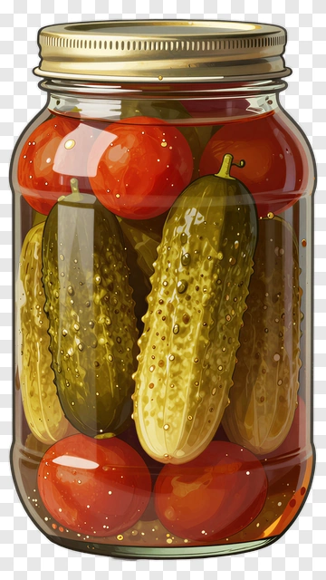 Jar Of Pickles And Tomatoes PNG