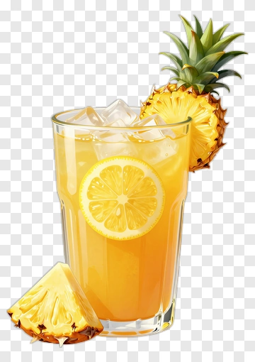 Glass Of Pineapple Lemonade With Ice PNG