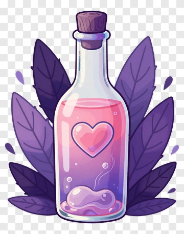 Cartoon Potion Bottle With Heart PNG
