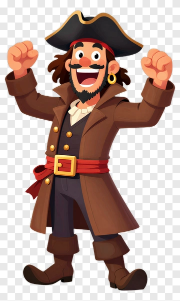 Cartoon Pirate Celebrating PNG