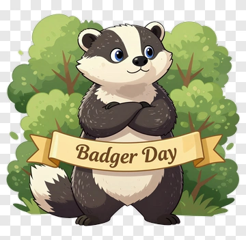 Cartoon Badger Day Celebration PNG
