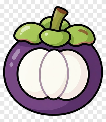 Cartoon Mangosteen Fruit PNG