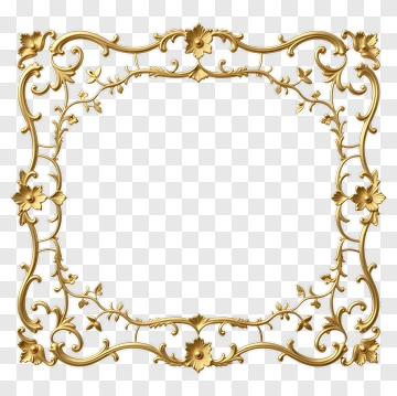 Golden Decorative Frame PNG
