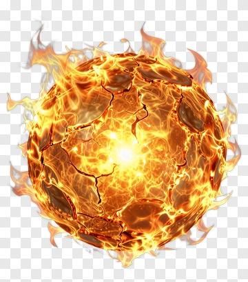 Fiery Sphere With Flames PNG
