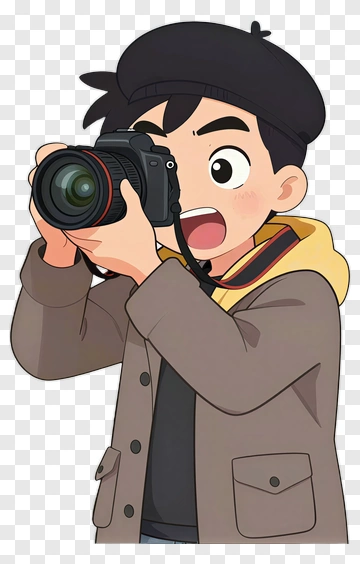 Cartoon Boy Holding A Camera PNG