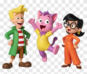 Cartoon Characters Standing Together PNG