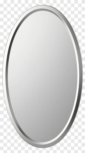 Oval Mirror With Silver Frame PNG