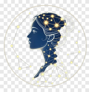 Woman Silhouette With Starry Background PNG