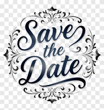 Save The Date Decorative Design PNG