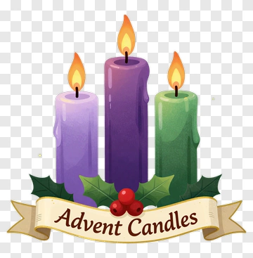 Advent Candles With Holly Decoration PNG