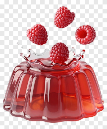 Red Jelly With Raspberries PNG