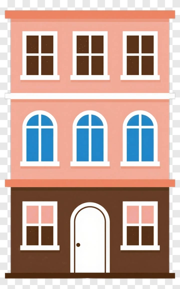 Colorful Building With Windows PNG