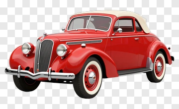 Vintage Red Convertible Car PNG