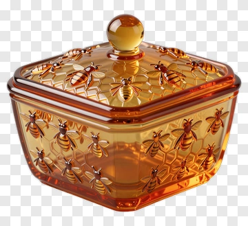 Honey Jar With Bee Design PNG
