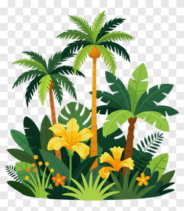 Tropical Plants And Flowers PNG