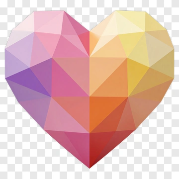 Colorful Geometric Heart PNG