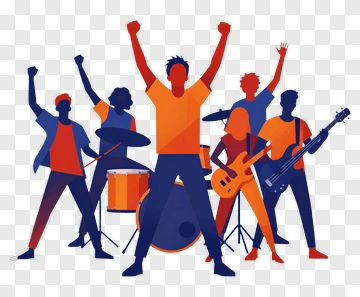 Band Performing On Stage PNG