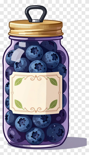 Jar Of Blueberries PNG