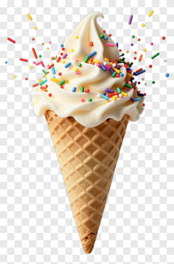 Ice Cream Cone With Colorful Sprinkles PNG