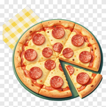 Pepperoni Pizza On A Plate PNG