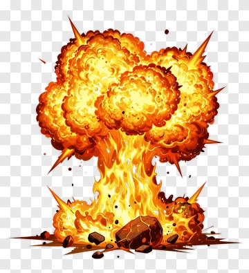 Explosion With Fire And Smoke PNG