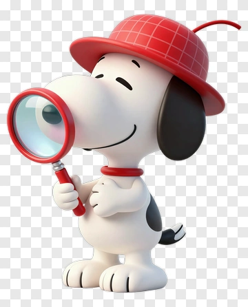 Cartoon Dog Holding A Magnifying Glass PNG