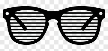 Black Sunglasses With Horizontal Stripes PNG