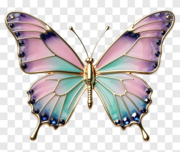 Colorful Butterfly Brooch PNG