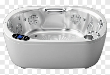 Modern Bathtub With Jets And Control Panel PNG