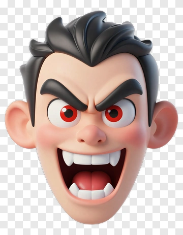 Cartoon Character With Angry Expression PNG