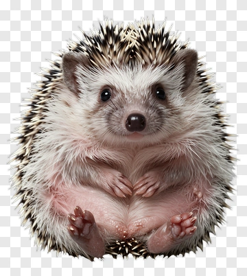 Cute Hedgehog Sitting Upright PNG