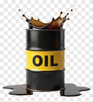 Oil Barrel With Splashing Liquid PNG