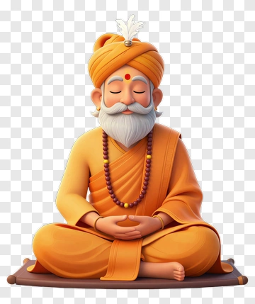 Cartoon Monk Meditating PNG