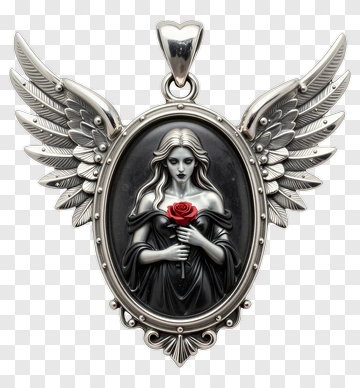 Angel Pendant With Rose PNG
