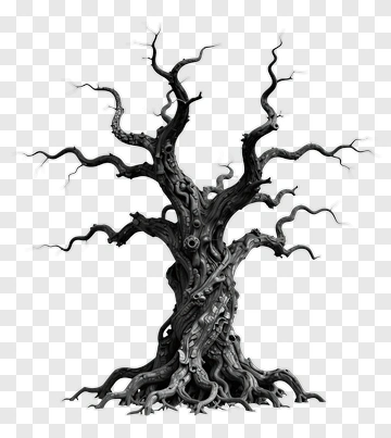 Twisted Black Tree PNG