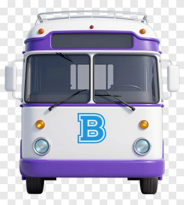 3D Food Truck With Purple Accents PNG