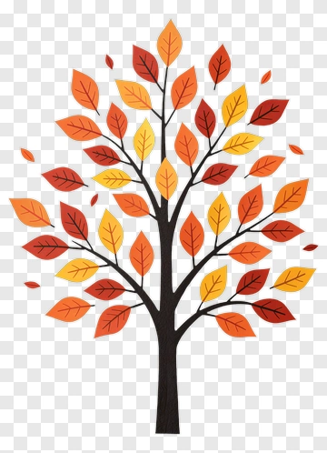 Colorful Tree With Autumn Leaves PNG