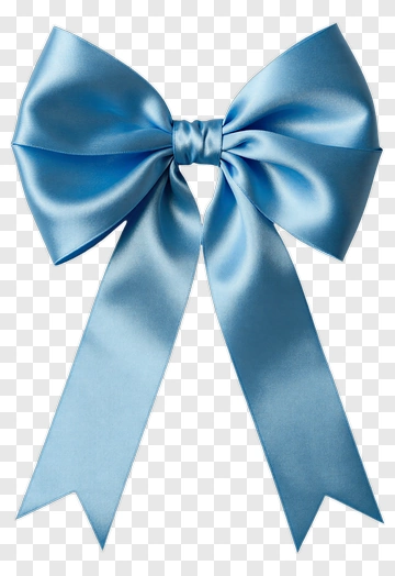 Blue Satin Bow PNG