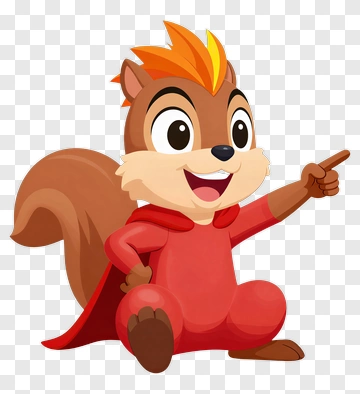 Cartoon Squirrel Pointing PNG