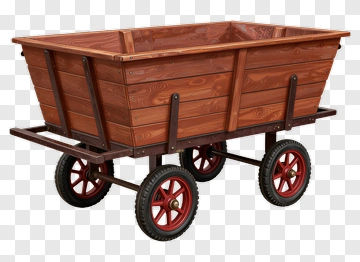 Wooden Garden Cart PNG