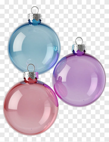 Colorful Christmas Ornaments PNG